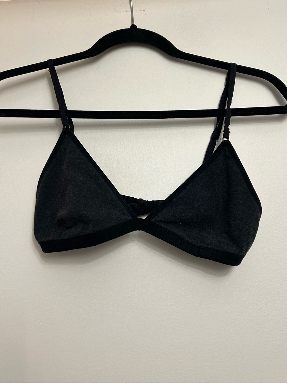Talula Triangle Bralette - Gray with Black Trim